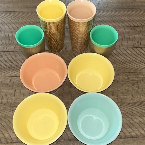 1970’s 🌸 Tropical 🌴 Raffia Breakfast Set. Fabulously Retro & Practical - Picture 1 of 16